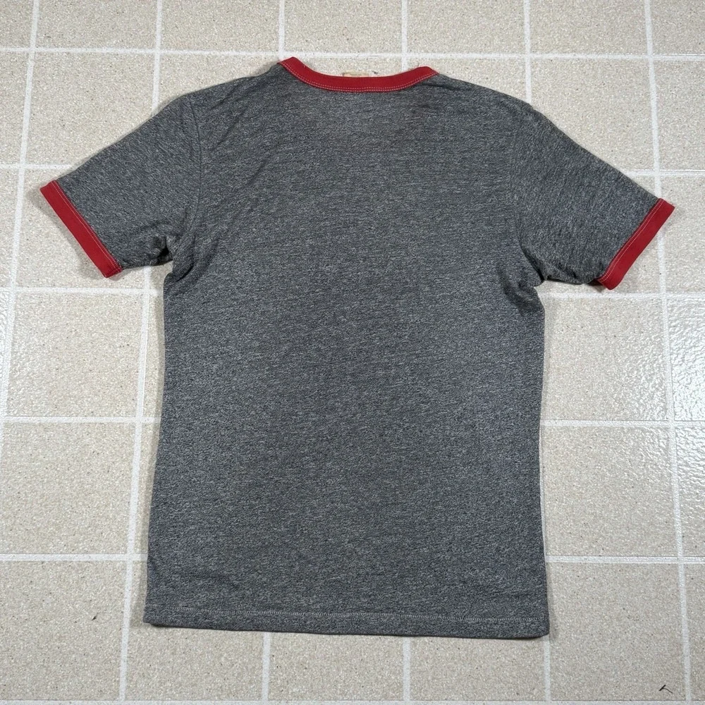 Vintage 90s Abercrombie And Fitch Ringer T Shirt Size Small Red Rover Paper Thin